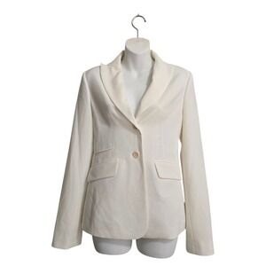BCBGMaxAzria Noreen Single Breasted Peak Lapel Blazer In Ivory Sz XS